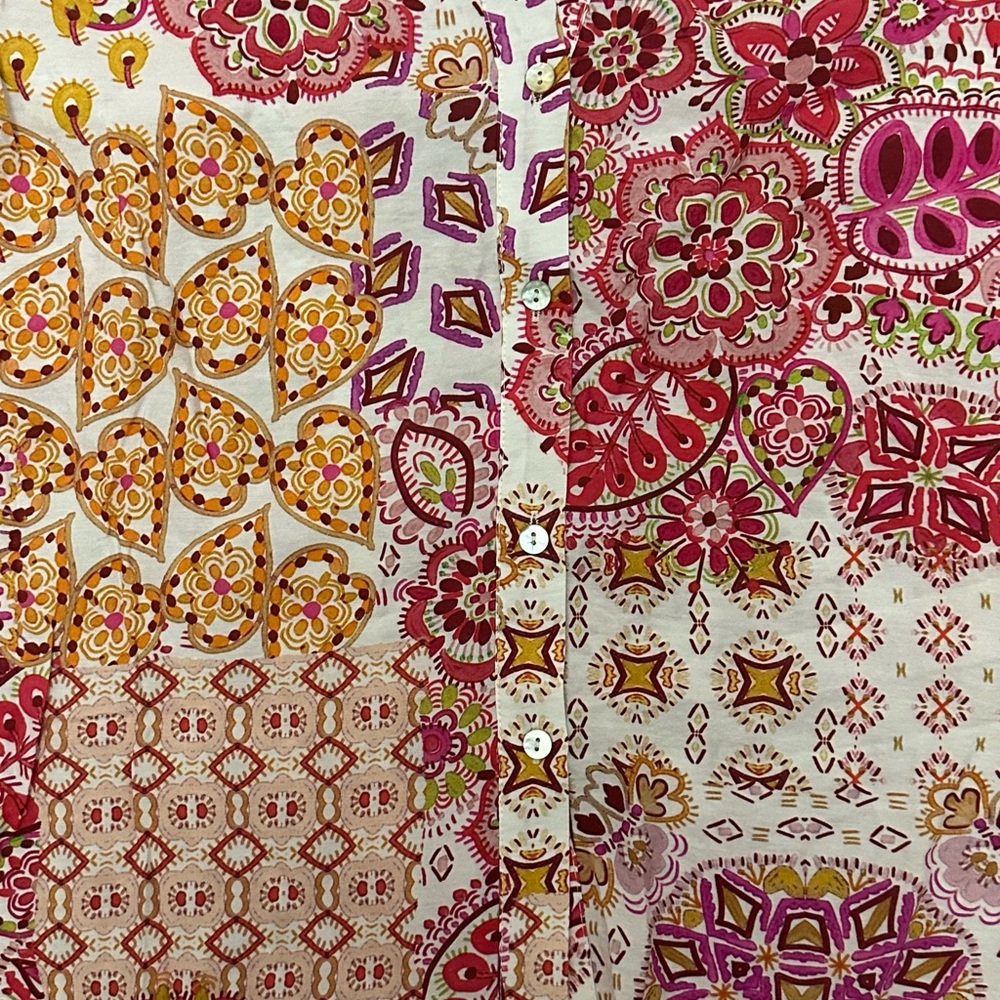 Zara Multicolor Patterned Button Down Shirt NWT - image 6